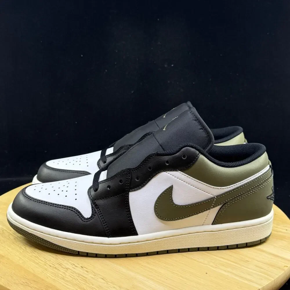 Nike Air Jordan 1 Low Black Toe Medium Olive 553558-092 Men's Size 11 New
